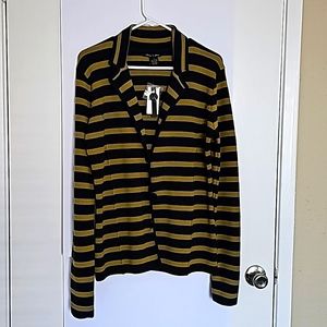 Audrey and Grace Dark Blue and Mustard Cardigan Size Large